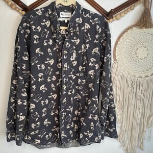Columbia PFG Dog Bird Hunting Print Long Sleeve Button Down
